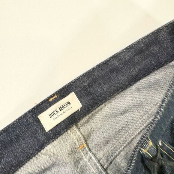Buck Mason Jeans Mens Size 32 Blue Cotton Five Pocket Button Fly Denim New - Picture 3 of 11